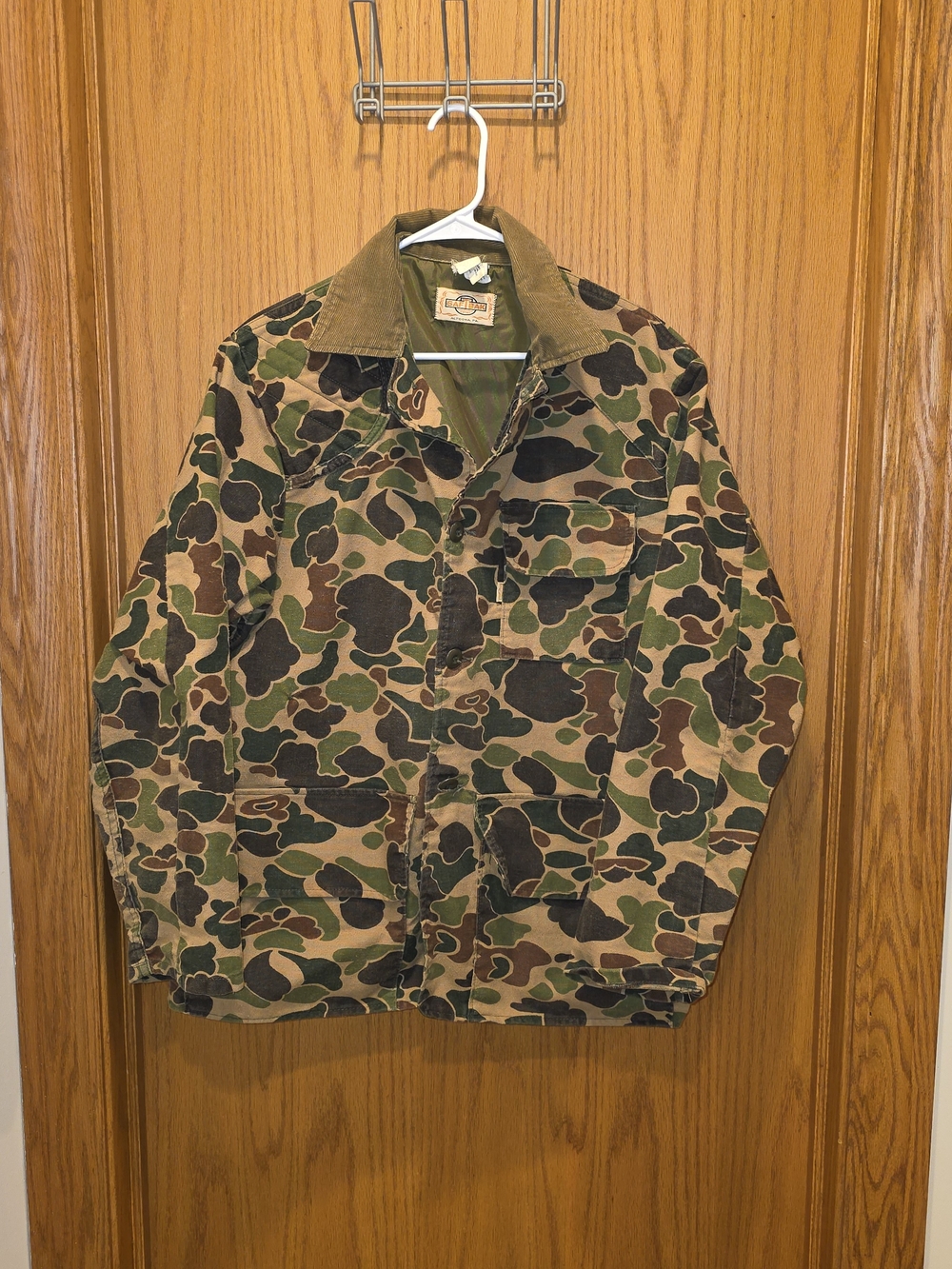 Vintage Duck Hunter Camo Field Jacket with Corduroy Collar